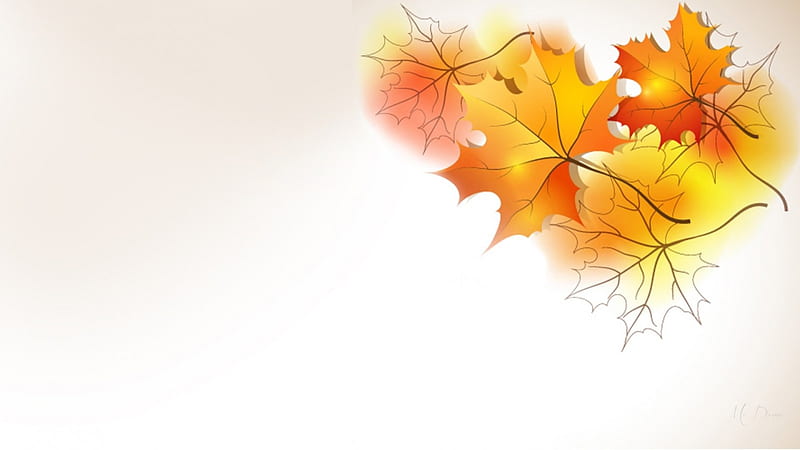 Autumn Vector Leaves, colorful, fall, autumn, leaves, maple, orange, simple, Firefox Persona theme, HD wallpaper