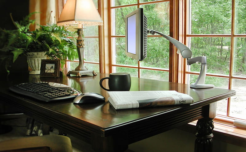 Cozy Office Space, Coffee, Office, Space, Desk, Computer, HD wallpaper |  Peakpx