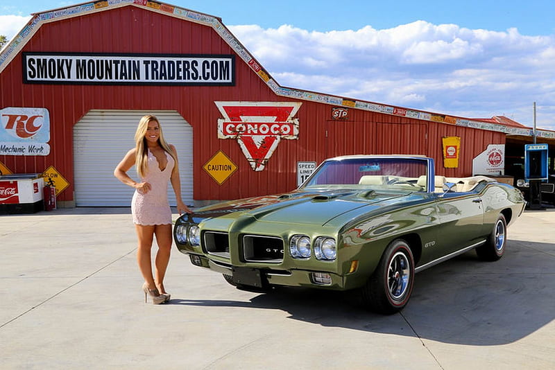 1970 Pontiac GTO Convertible 400 PS Power Top Automatic and Girl, Muscle, PS, 400, Top, GTO, Old-Timer, Pontiac, Convertible, Automatic, Car, Girl, Power, HD wallpaper