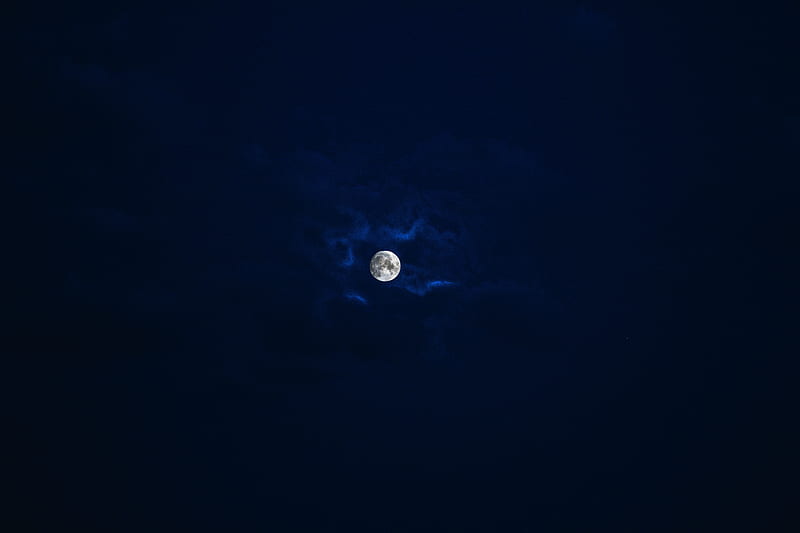 Beautiful Moon In Blue Sky, moon, sky, nature, HD wallpaper