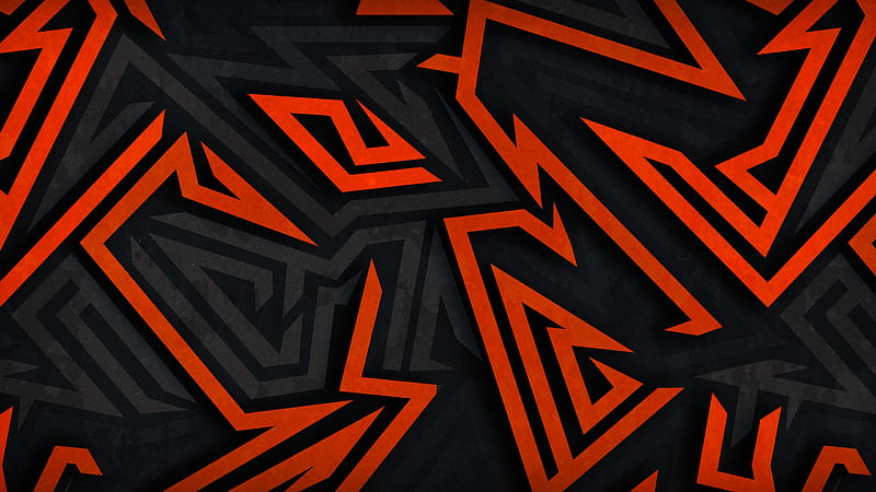 Orange Black Digital Art Shapes Pattern Abstract Abstract, HD wallpaper |  Peakpx