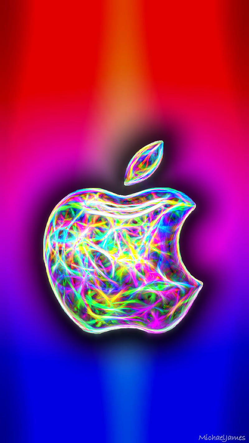Pearly Apple, logo, pearl, rainbow, HD phone wallpaper | Peakpx