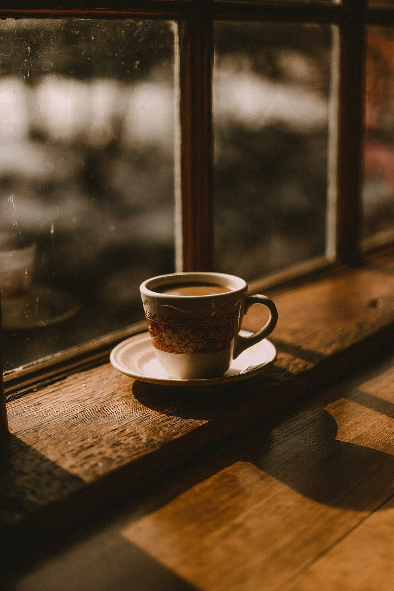 cup, coffee, window, comfort, shadow, HD phone wallpaper