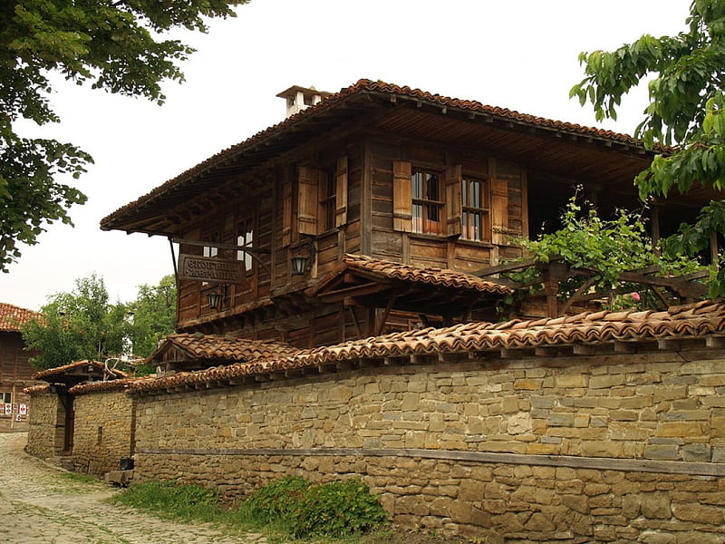 Traditional House in Zheravna, Bulgaria, house, graphy, traditional, nature, Bulgaria, trees, old, HD wallpaper
