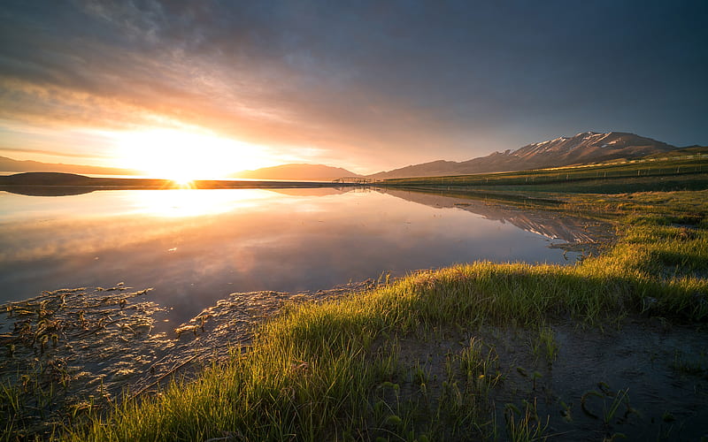 China Xinjiang Wetland Park Morning Sunrise, HD wallpaper