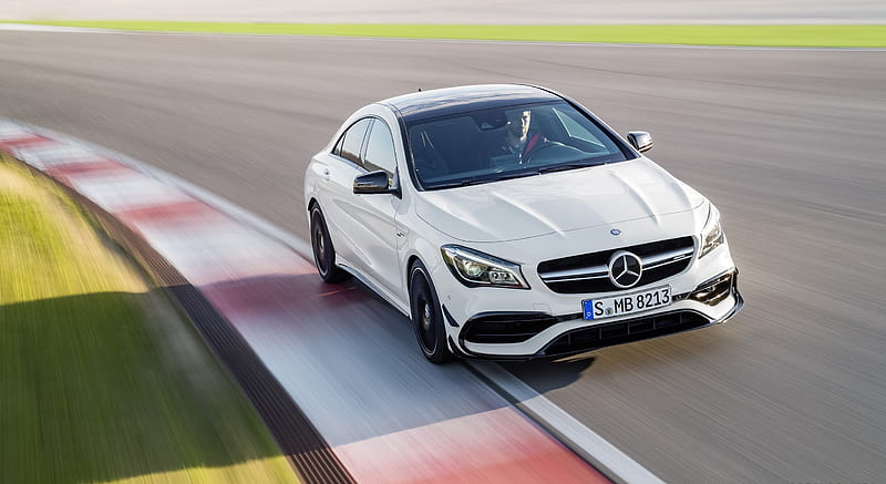 2017 Mercedes-AMG CLA 45 Coupé with Aerodynamics Package (Chassis: C117, Color: Diamond White) - Front , car, HD wallpaper