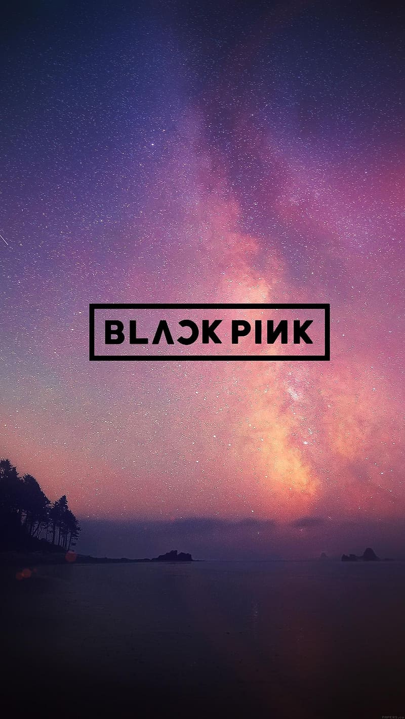 Blackpink Logo Half Pink And Half Black, blackpink logo, half pink