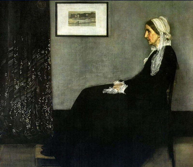 Whistler's Mother f, art, old master, Whistler, bonito, artwork, James Whistler, painting, wide screen, portrait, lady, oldmaster, Whistlers Mother, HD wallpaper