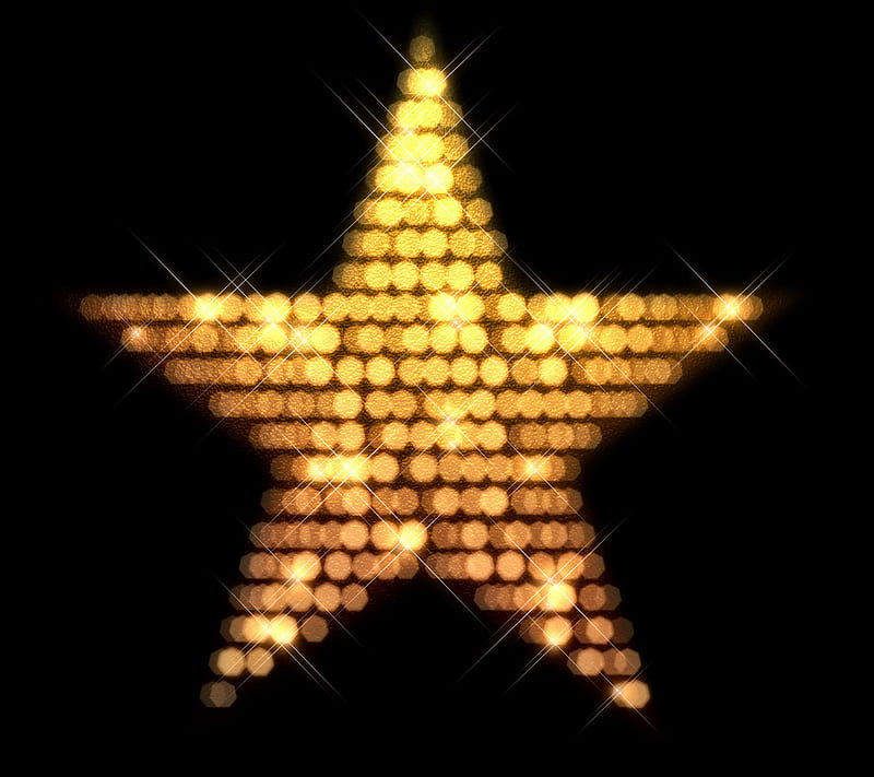 Golden Star, abstract gold, background, HD wallpaper