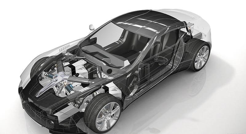 Aston Martin One-77 - Technical Drawing , car, HD wallpaper