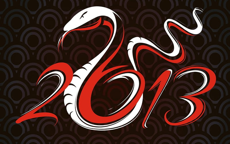 Happy New Year!, red, brown, black, serpent, happy new year, animal, 2013, reptile, snake, HD wallpaper