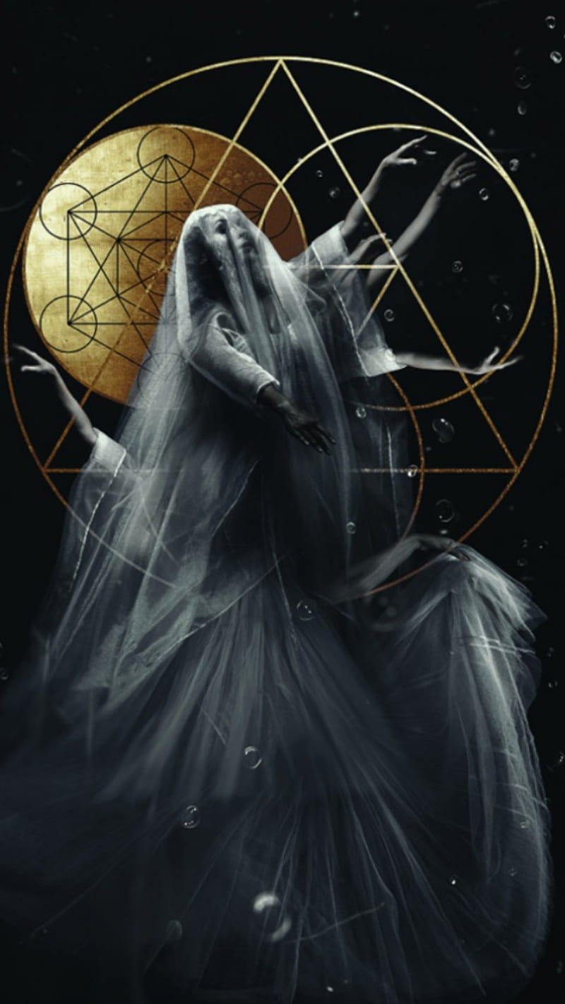 Dark mother , 3d, creepy, emo, pagans, religion, six point star, spooky pattern, wicca, witch, HD phone wallpaper