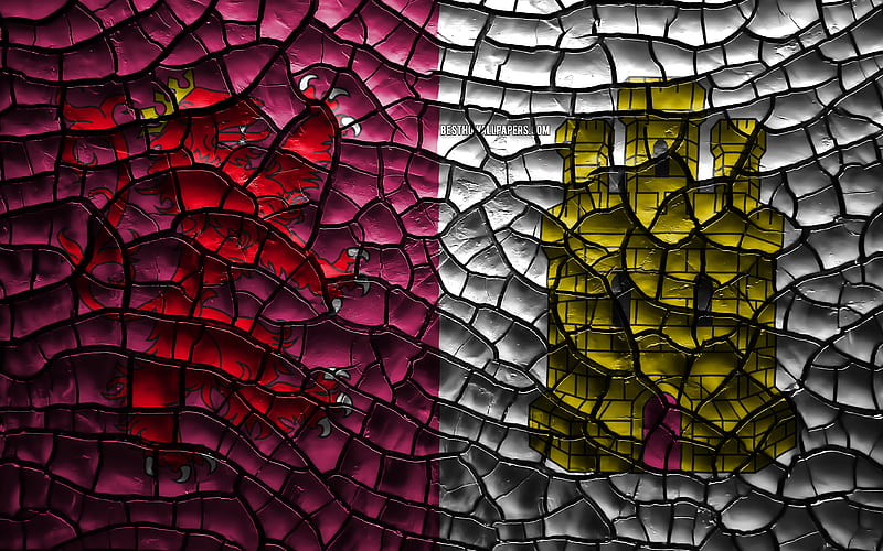 Flag of Caceres spanish provinces, cracked soil, Spain, Caceres flag, 3D art, Caceres, Provinces of Spain, administrative districts, Caceres 3D flag, Europe, HD wallpaper