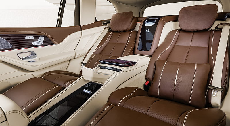 2021 Mercedes-Maybach GLS 600 Exclusive nappa leather mahogany/macchiato - Interior, Rear Seats , car, HD wallpaper