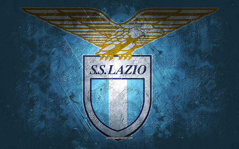 SS Lazio, Italian football team, blue background, SS Lazio logo, grunge art, Serie A, football, Italy, SS Lazio emblem, HD wallpaper