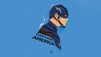 Captain America Pop Head Minimal, captain-america, superheroes, minimalism, minimalist, artist, artwork, digital-art, HD wallpaper