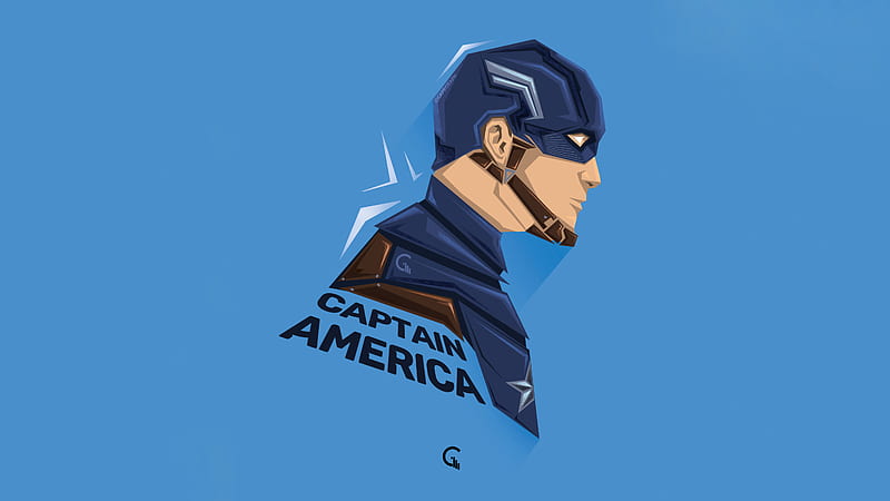Captain America Pop Head Minimal , captain-america, superheroes, minimalism, minimalist, artist, artwork, digital-art, HD wallpaper