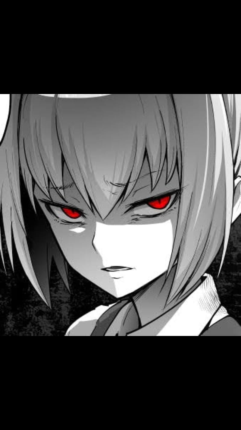 Disgusted look, angry, anime, girl, red eyes, HD phone wallpaper