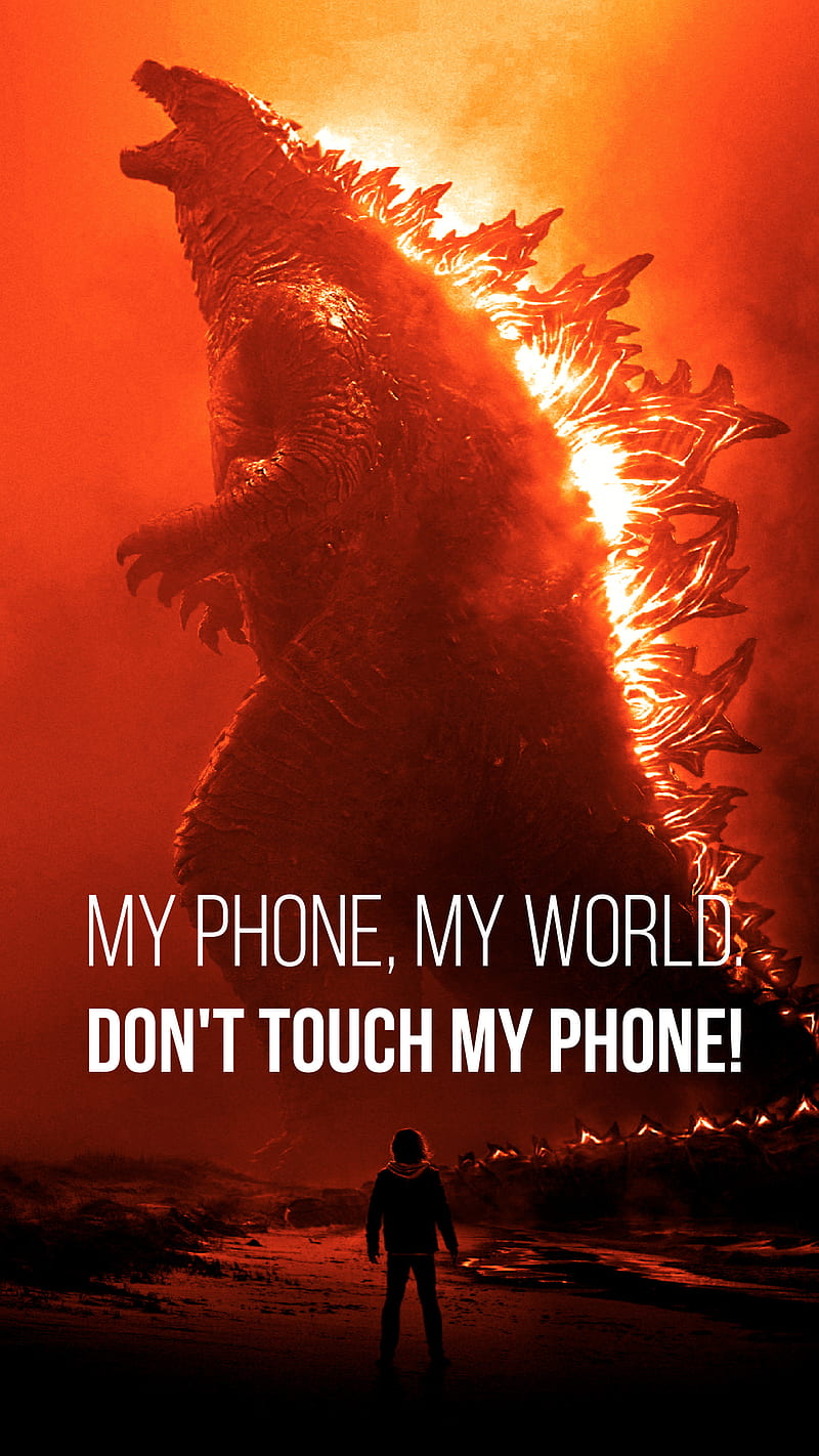 MyPhoneMyWorldGodzilla, Burjland, Dont Touch My Phone, Dont touch my phone , Godzilla, Godzilla , Locked screen, iphone lock screen , lock screen , for iphone, for phone, HD phone wallpaper