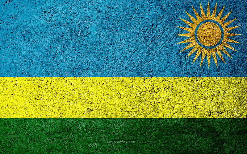 Flag of Rwanda, concrete texture, stone background, Rwanda flag, Africa, Rwanda, flags on stone, HD wallpaper