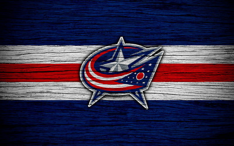 Columbus Blue Jackets NHL, hockey club, Eastern Conference, USA, logo, wooden texture, hockey, Metropolitan Division, HD wallpaper