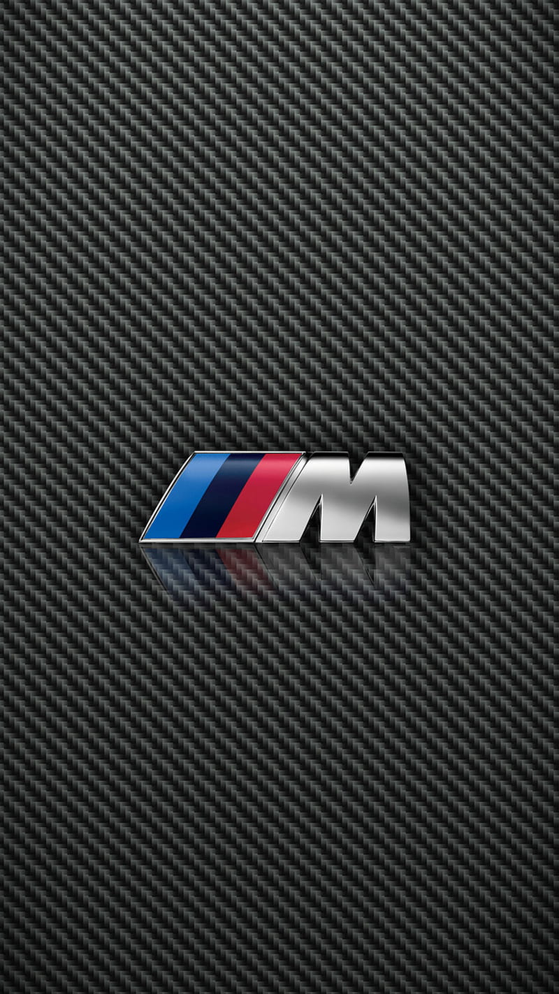 M Logo, badge, bmw, carbon fiber, emblem, HD phone wallpaper