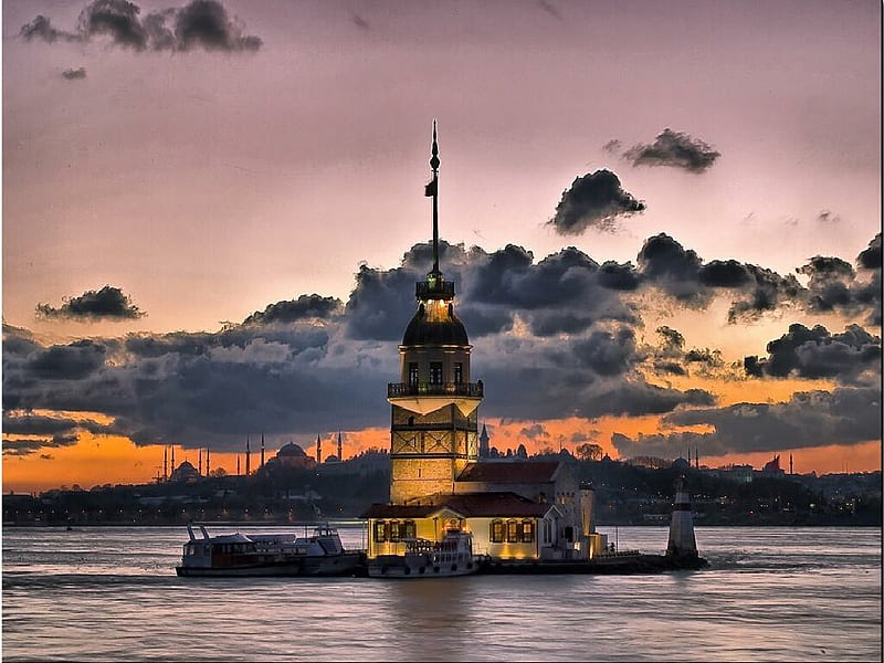 maiden tower istanbul turkey, bosphorus, maiden tower, turkey, istanbul, HD wallpaper