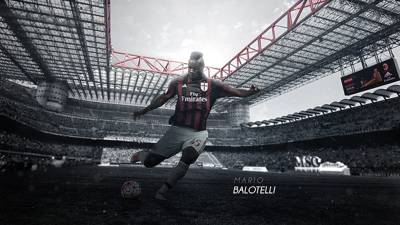 Soccer, Mario Balotelli, AC Milan, San Siro, Italy, Serie A, HD wallpaper