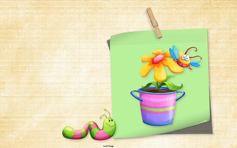 Is It Real, red, colorful, worm, colors, yellow, green, flower, pink, blue, HD wallpaper