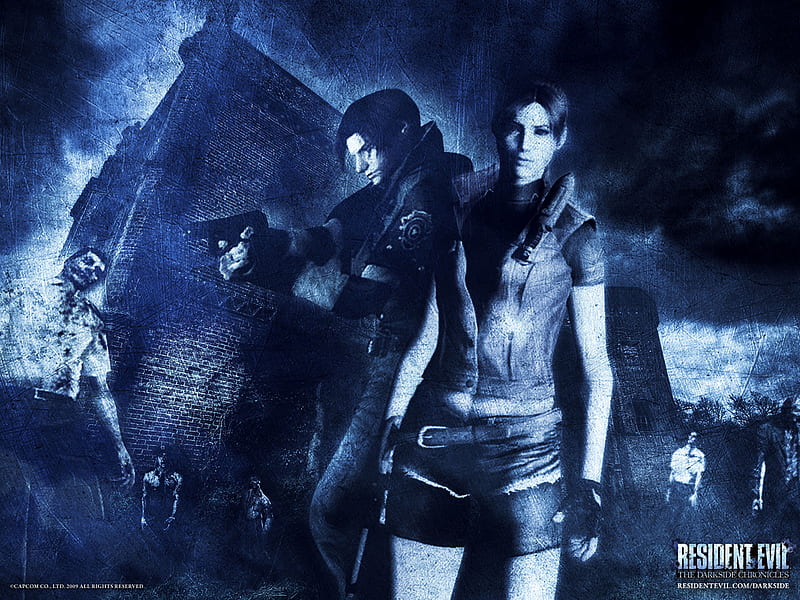 Claire Redfield and Leon S. Kennedy, claire redfield, action, game, resident evil, leon kennedy, adventure, HD wallpaper
