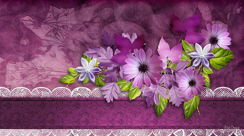 Royalty, autumn, lace, wine, delicate, royal, leaves, Valentines Day, purple, merlot, texture, summer, feminine, flowers, ummer, pink, HD wallpaper