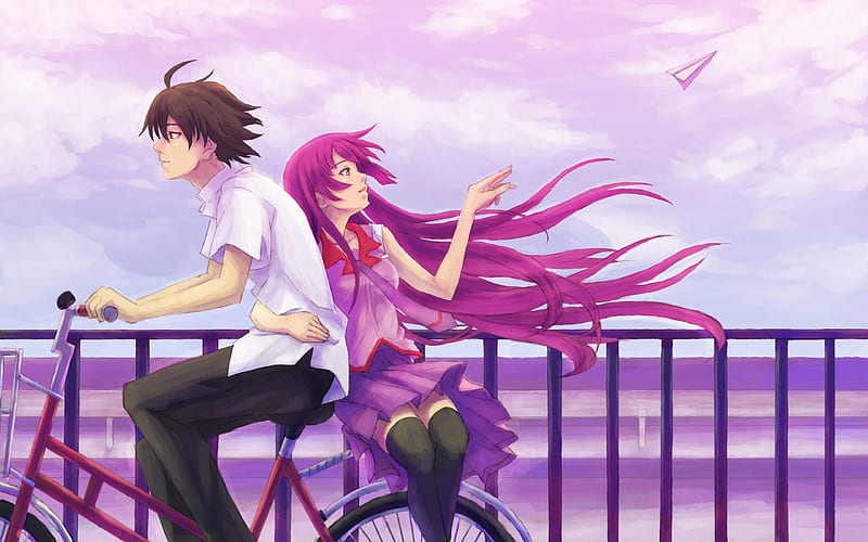 Riding Together, lovers, anime other, anime, love, anime couple, anime love, HD wallpaper