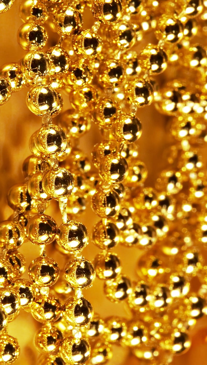 Gold, abstract, balls, christmas, metal, silver, HD phone wallpaper