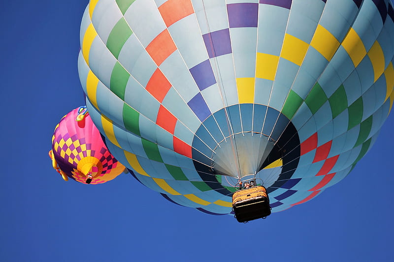 Up in the air, pretty, graphy, air, color, ballons, abstract, aerial, HD wallpaper