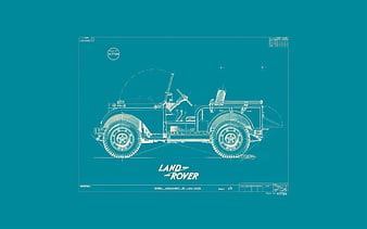 Land Rover Drawing, minimal, 1945 cars, Land Rover Defender, drawn land rover, british cars, Land Rover, HD wallpaper