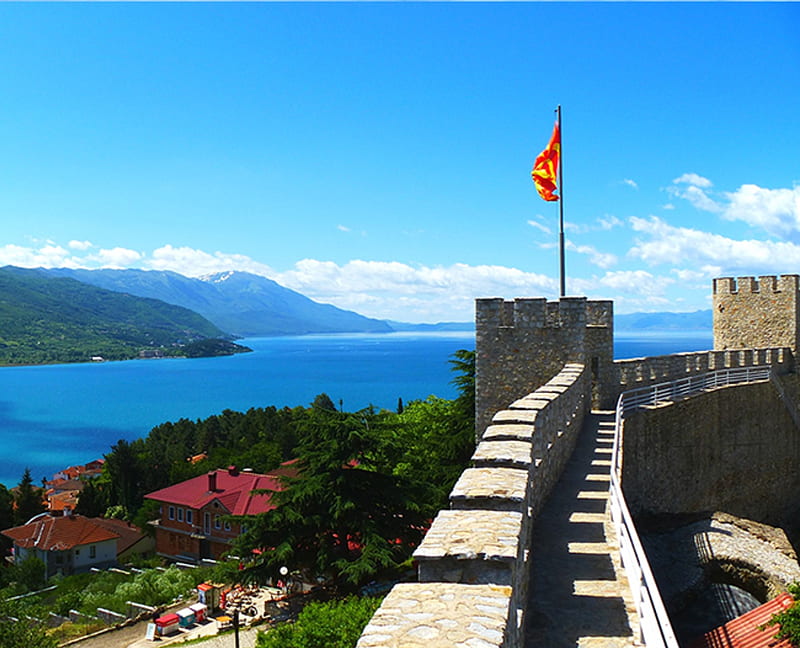 Fortress Macedonia, ohrid, castle, fortress, macedonia, ohrid macedonia, wall, middle ages, HD wallpaper