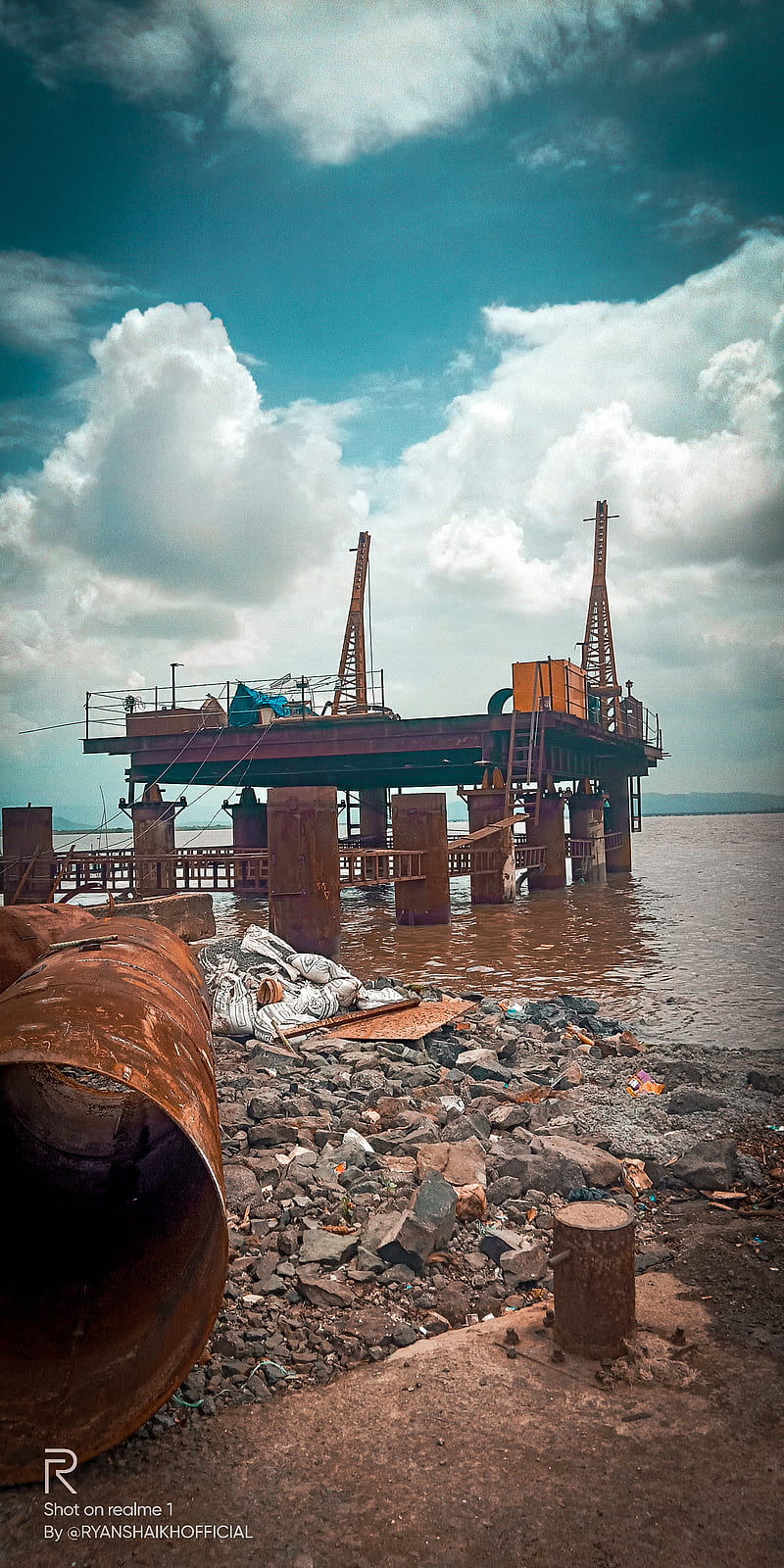 Vasai Dock, crane, dock, new, ryanshaikhofficial, vasai, HD phone