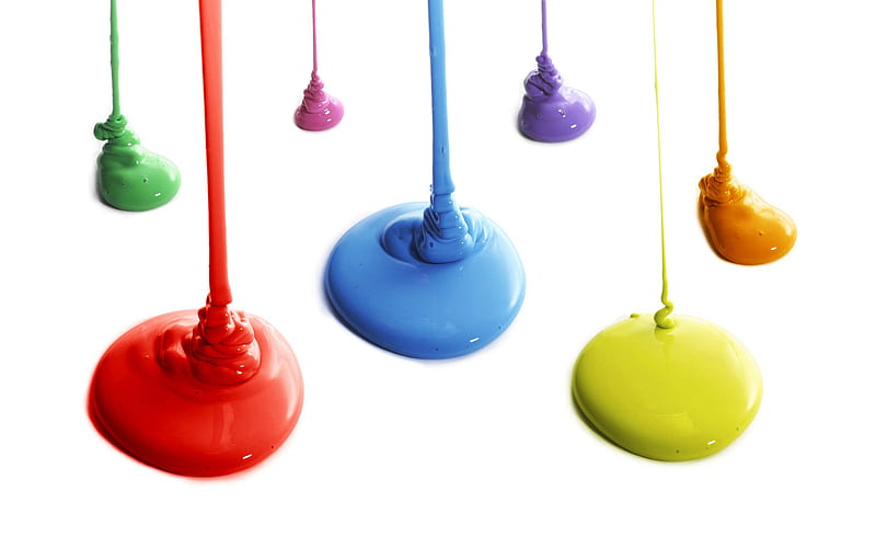 Colorful Paints Drops, HD wallpaper