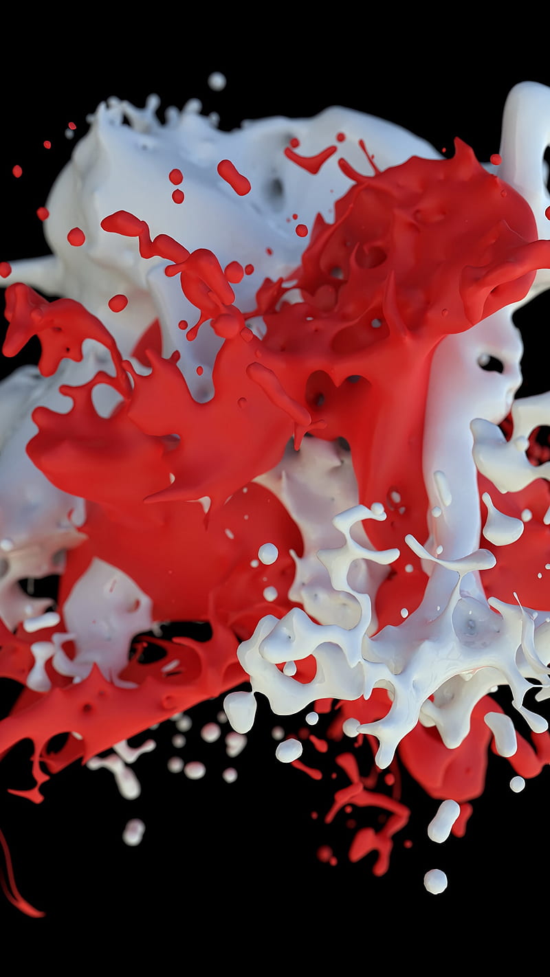Red and White Splash, mixing, paint, HD phone wallpaper | Peakpx