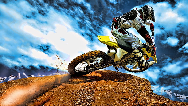 Motocross-outdoor sports, HD wallpaper