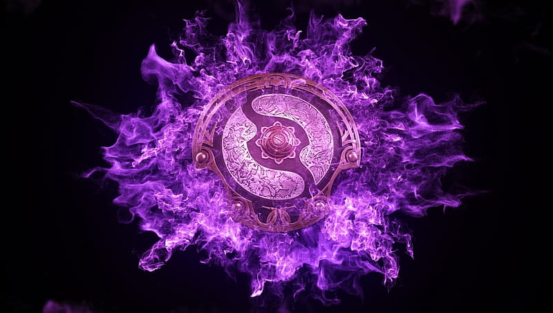 Magical shield, fantasy, purple, luminos, dota2, game, black, magic shield, pink, HD wallpaper