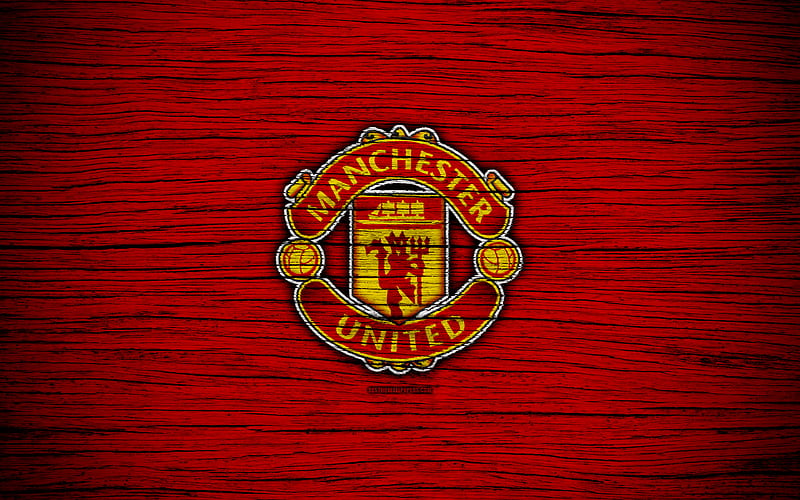 Manchester United Premier League, logo, England, wooden texture, FC Manchester United, soccer, MU, football, Manchester United FC, Man United, HD wallpaper