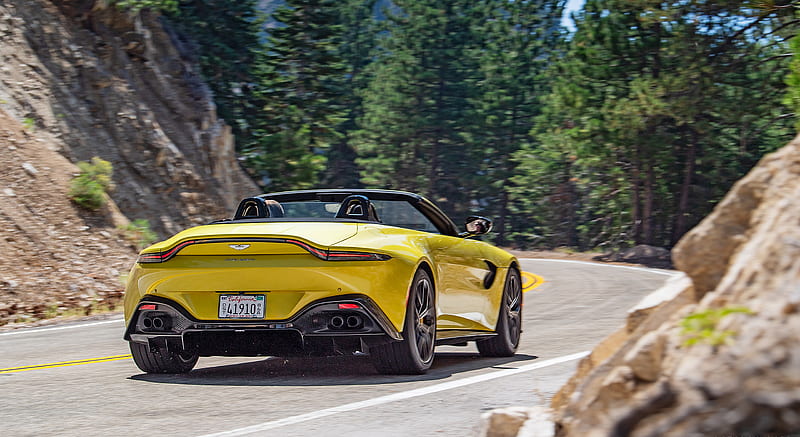 2021 Aston Martin Vantage Roadster (Color: Yellow Tang; US-Spec) - Rear , car, HD wallpaper 2021 Aston Martin Vantage Roadster (Color: Yellow Tang; US-Spec) - Rear , car, HD wallpaper