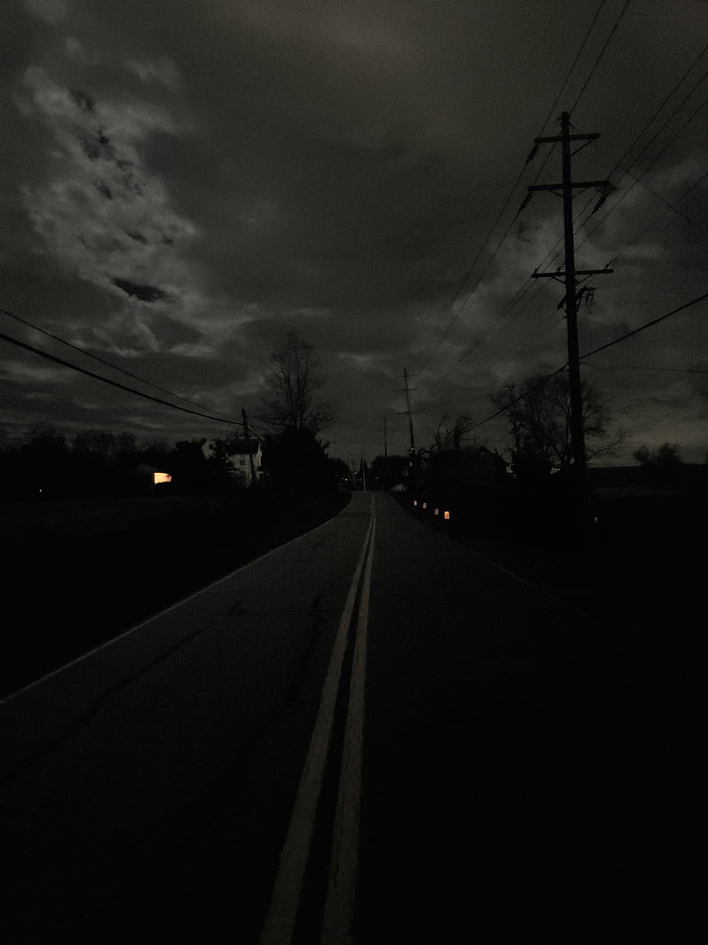 Dark Road, clouds, country, night, path, HD phone wallpaper | Peakpx