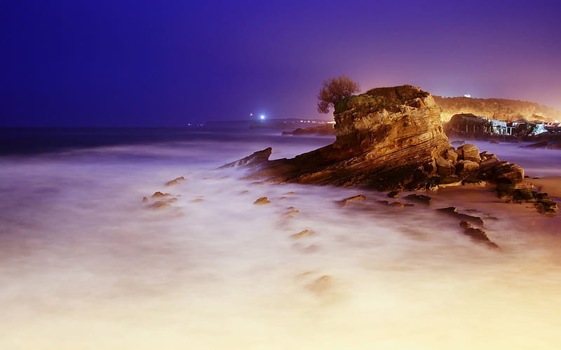 sea rock landscape-, HD wallpaper