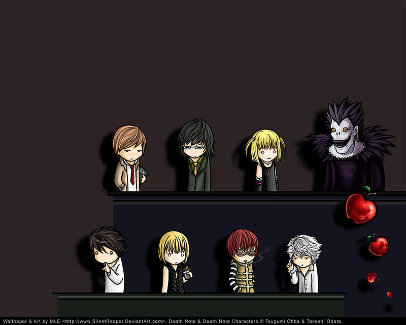 Mikami Teru, teru Mikami, l Lawliet, lawliet, death Note 2 The Last Name,  Mello, ryuk, near, Light Yagami, death Note