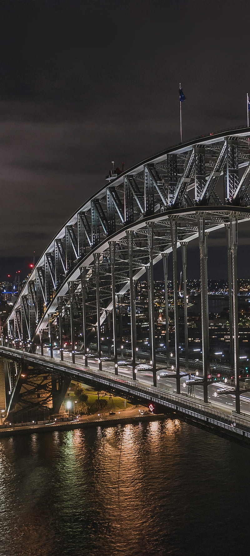 Bridge, sky, river, girder bridge, nightspots, HD phone wallpaper