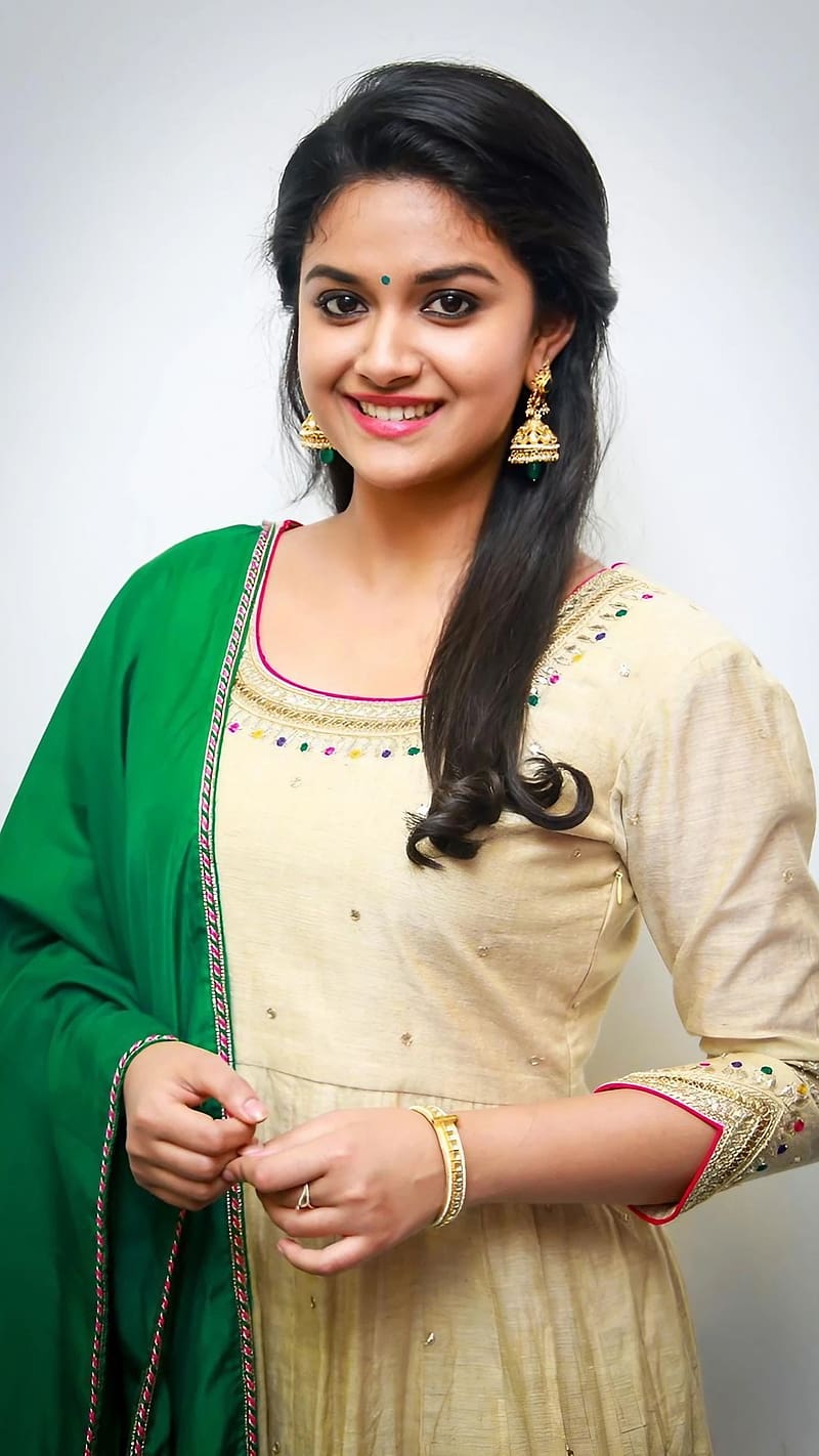 Top 10 Tamil, Keerthy Suresh, indian actress, traditional dress, HD phone wallpaper