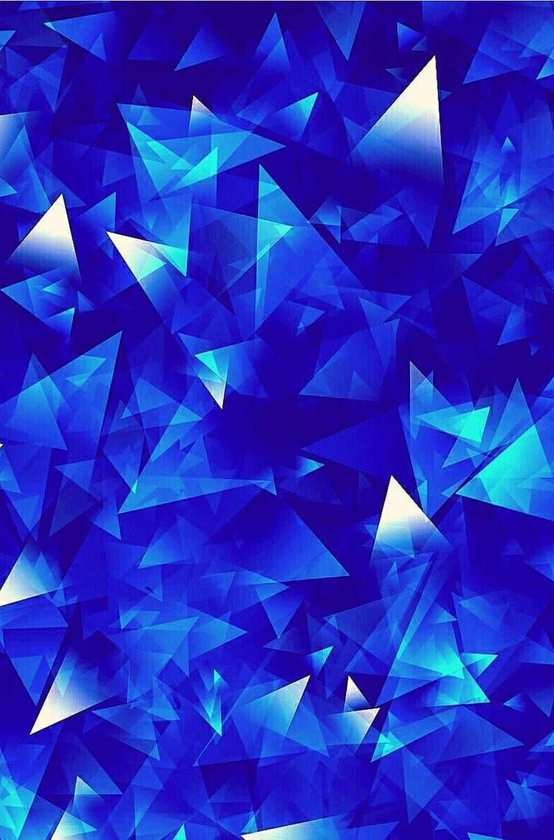 Sharp gems, abstract digital, blue, triangle, HD phone wallpaper