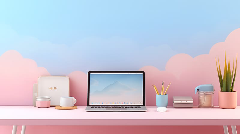 Aesthetic Cool Pink Setup, HD wallpaper